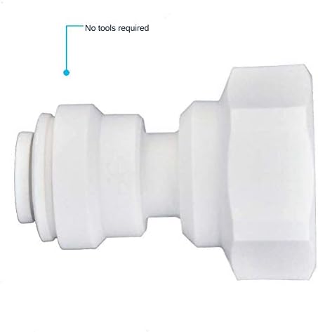 John Guest 1/4 OD x 1/4 NPTF Inch Female Adapter, Push to Connect Plastic Plumbing Fitting, PP450822WP - Image 3