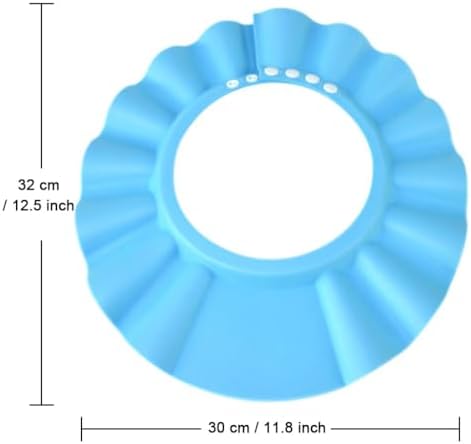 Safe Shampoo Shower Bathing Protection Bath Cap Soft Adjustable Visor Hat for Toddler, Baby, Kids, Children … (Blue) - Image 2