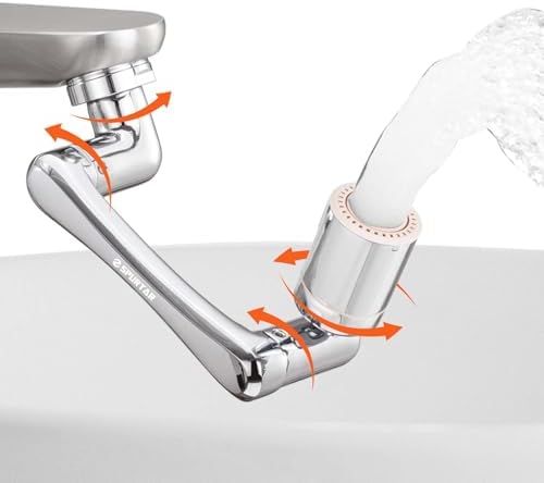 Spurtar 1440° Sink Faucet Extender, Swivel Faucet Aerator Attachment,Silver by Spurtar%C2%AE