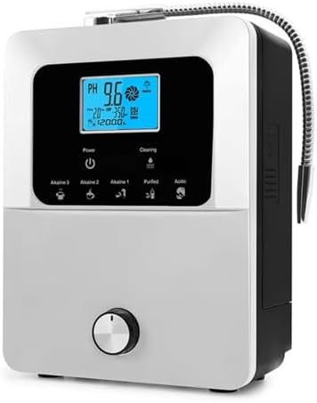 Alkaline Water Ionizer Machine, Adjustable 2.8-11 pH and Hydrogen-Rich Water System, 5 Modes, Countertop or Wall-Mounted Design, Ideal for Home and Office Use White by OUOQNUE