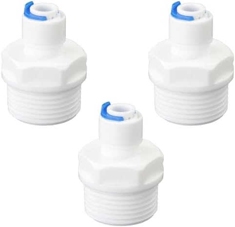 LYMLHVTG 3/4"Male 1/4" Female Push Fit PE Adapter for RO Filter, 3 Pack by Unknown
