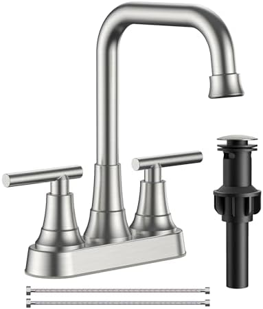 FORIOUS 2 Hole Brushed Nickel Centerset Bathroom Faucet 4 Inch for RV Sink by FORIOUS
