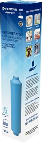 OMNIFilter R200 Inline Water Filter for Refrigerators & Ice Makers, 1/4" Quick Connect Fittings, Removes Sediments, Chlorine Taste and Odor, 15 Micron, Blue - Image 2