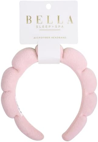 Bella Sleep + Spa Puffy Makeup Headband - Soft Microfiber Spa Headband for Washing Face - Padded Non-Slip Facial Skincare Hairband for Women & Teens, One Size - Image 2