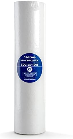 Hydronix SDC-25-1005 Whole House RO Reverse Osmosis Sediment Water Filter Cartridge 2.5" x 10" - 5 micron by Hydronix