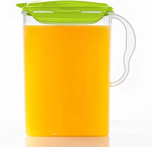 LocknLock Aqua Fridge Door Water Jug | Clear_Pitcher, BPA Free Plastic Pitcher with Lid | 3 Quart Pitcher with Lid for Water, Juice, Tea & More Beverages, Green, 96 Ounces (Pack of 8) by LocknLock