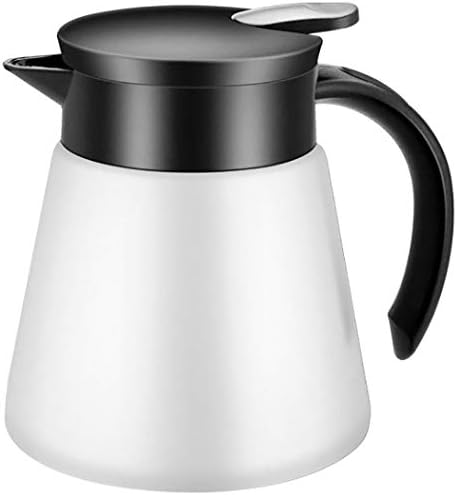 Thermal Coffee Carafe Tea Pot 20 Oz Stainless Steel Double Wall Vacuum Insulated Coffee Water & Beverage Dispenser White by Goeielewe