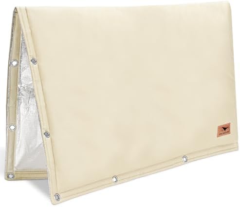 Backflow Preventer Insulation Cover - 2 Way Opening Pipe Insulation Cover for Irrigation Valve, Sprinkler Cover for Outside - Winter Freeze Protection Backflow Cover - 30" W x 24" H, Beige by DEMEDO