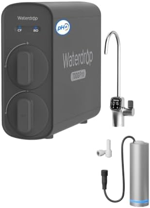 Waterdrop G5P700A-Pro Alkaline Mineral pH+ Reverse Osmosis Water Filter with Waterdrop LED UV Ultraviolet Water Filter for Under Sink Water Filter and Reverse Osmosis System by Waterdrop