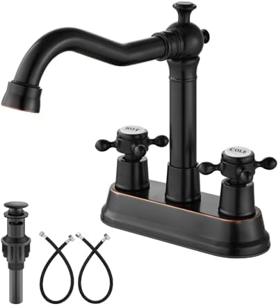 Aolemi 4 Inch Centerset Bathroom Sink Faucet 2 H&C Handle Oil Rubbed Bronze by Aolemi