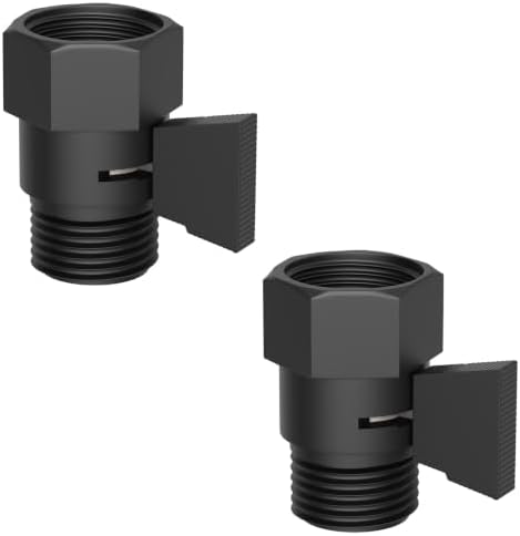 Angle Simple Shower Shut Off Valve, Flow Adjuster, Matte Black, 2 Pack by AngleSimple