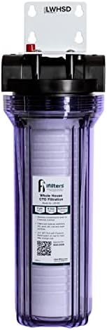 iFilters Whole House Sediment Filter System for Dirt, Sand, Silt, Rust and Scale - Clear Housing - 3/4" Ports - Pressure Relief Button by iFilters