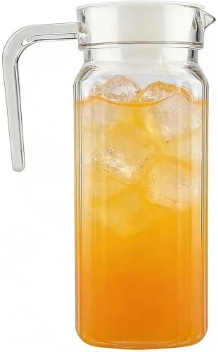 27oz Acrylic Pitcher with Lid and Spout, 800ml Small Hot/Cold Water Jug for Iced Tea Pitcher for Coffee, Juice and Iced Tea Beverage Carafe with Lid (800ml) by Unknown