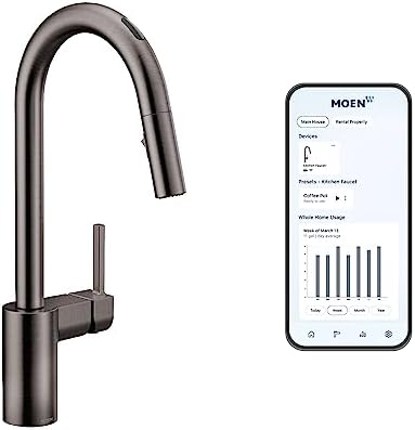 Moen 7565EVBLS Align Smart Faucet Touchless Pull Down Sprayer Kitchen Faucet with Voice Control and Power Boost, Spot Resist Black Stainless by Unknown