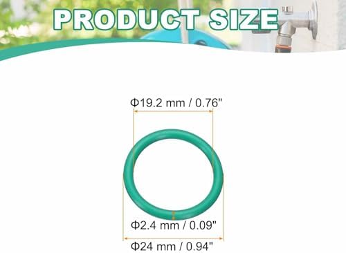 HARFINGTON 10 Pcs Fluorine Rubber O-Rings 24mm OD 19.2mm ID 2.4mm Width Round Sealing O Ring Seal Gasket for Industrial Engines Plumbing Faucet Hose Automotive - Image 2