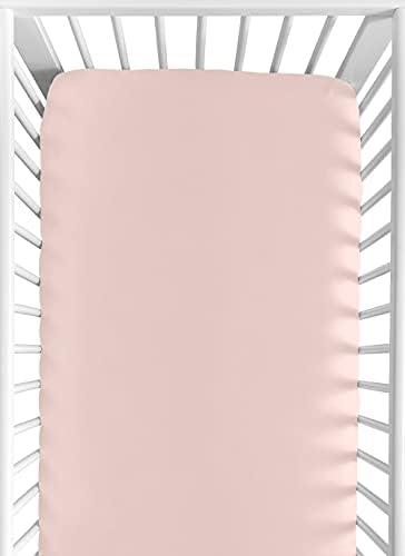 Sweet Jojo Designs Fitted Baby Crib Sheets (Blush Pink) for Girls, Infant Nursery, Toddler Room - Standard Size (Solid Color, for the Elegant, Boho, Farmhouse, Bohemian, Watercolor Floral Collection) by SweetJojoDesigns
