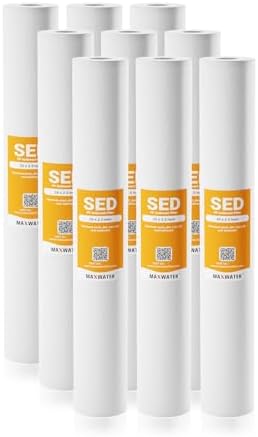 Max Water Slim Blue 5 Micron 20 inch x 2.5 inch Whole House Melt-Blown Polypropylene Sediment Water Filter Replacement Cartridge (Pack of 9) - Image 2