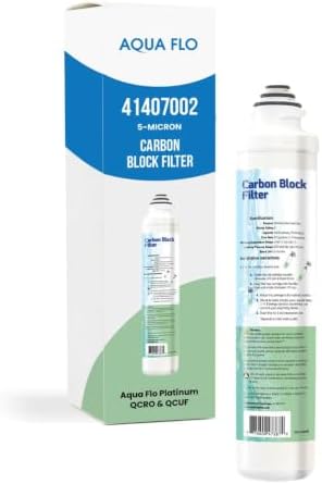 Aqua Flo 41407002 Carbon Block RO Filter, 5 Micron – Replacement for Platinum QCRO 4-Stage System, Quick-Change Cartridge for 2nd & 4th Stage, High-Performance Water Filtration by ESPWater