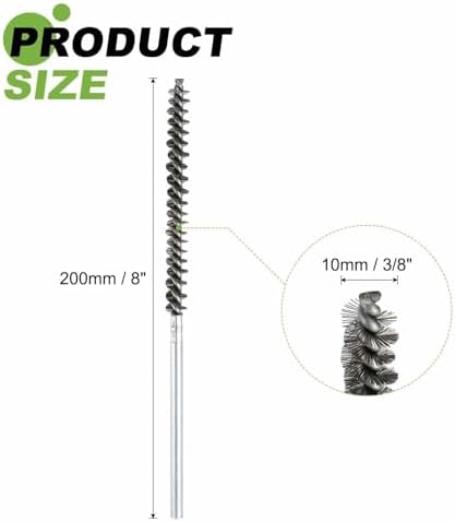 HARFINGTON 4pcs Wire Bore Brush 8 x 3/8" 1/4 Inch Shank Stainless Steel Bristles Cleaning Brush for Clean Car Part Tube Kitchen Garage - Image 2