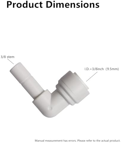 10 PCS Water Pipe Stem Elbow Connector for 3/8 inch Tubing 90 degree elbow Push to Connect Plastic Quick Fittings for Reverse Osmosis System - Image 2
