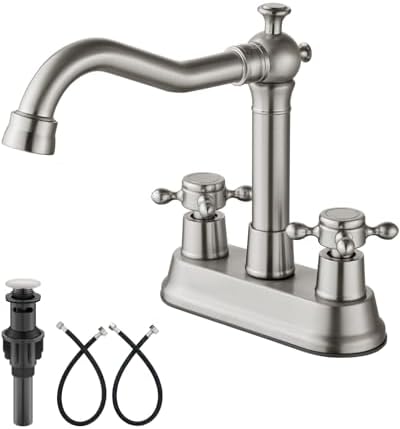 Aolemi 4 Inch Centerset Bathroom Sink Faucet 2 Handle Brushed Nickel by Aolemi