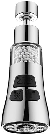Sink Water Filter Faucet - 360° Rotating Faucet Filter Set with 6 Accessories, 3 Mode Sprayer Extender Purifier Remove Heavy Metal Hard Water for Kitchen（Chrome) by Unknown