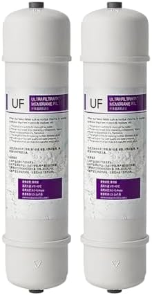 2-Pack 10.7"x2.4" Thickened UF Hollow Fiber Ultrafiltration Membrane Cartridge, 0.01 Micron, 1/4" Quick-Connect, Replacement for RO & Under Sink Systems by Unknown