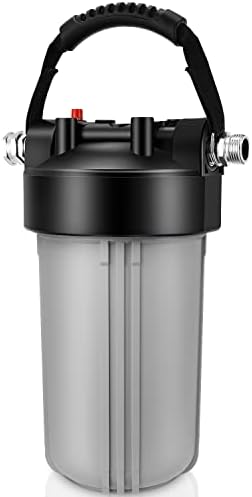 RV Water Filter System, Clog-Resistant Inline Water Filter with Brass Threads, 5-Stage Filtration in One NSF-Certified 4.5x10 Inches ACF Cartridge, Max 90 PSI Pressure Resistance by Kintim