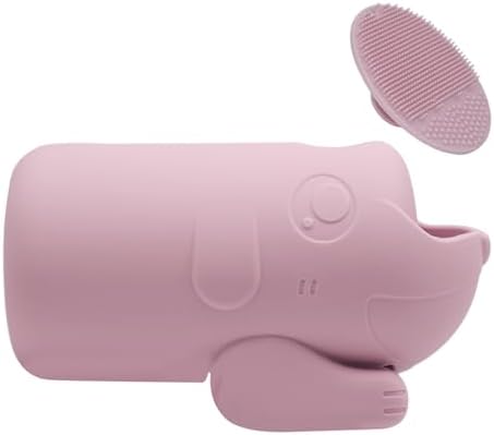 mandoo Faucet Extender for Toddlers, Bath Spout Cover for Baby, Bathtub Faucet Cover for Baby, Toddler Bath Silicone Shower Toys,Head Protector for Kids Safety.（Pink+Brush） by mandoo