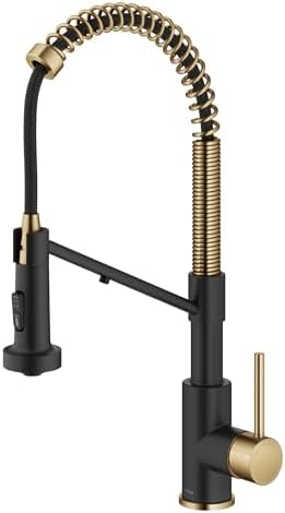 KRAUS Bolden 2-in-1 Commercial Style Pull Down Single Handle Water Filter Kitchen Faucet for Reverse Osmosis or Water Filtration System in Brushed Brass/Matte Black, KFF-1610BBMB by Unknown