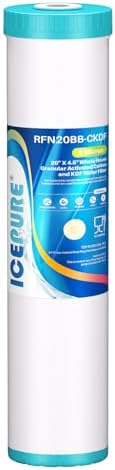 ICEPURE 5 Micron 20" x 4.5" KDF/GAC Resin Reusable Replacement, Heavy Metal Removal Whole House Water Filter Cartridge Compatible with FM25B, RFFE20-BB, CFRFFE-20BB Models, 1-Pack by ICEPURE