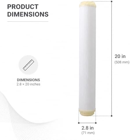 2 Pack 2.8" x 20" Hollow Fiber UF Ultrafiltration Membrane Filter, Flat End, 0.01 Micron, for Whole House Water Filtration System Replacement - Image 2