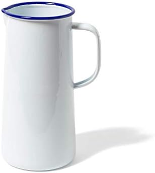 Falcon Enamelware Pitcher (57 oz), Metal Pitcher with Spout & Handle by FalconEnamelware
