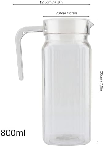 27oz Acrylic Pitcher with Lid and Spout, 800ml Small Hot/Cold Water Jug for Iced Tea Pitcher for Coffee, Juice and Iced Tea Beverage Carafe with Lid (800ml) - Image 4