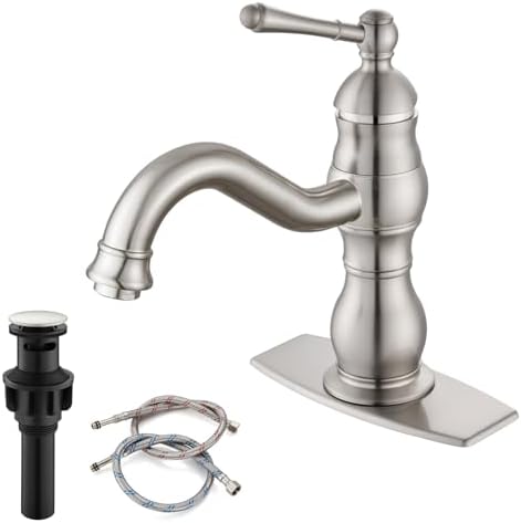 gotonovo Bathroom Faucet 1 Hole Vintage,Brushed Nickel,7.1” Spout Reach by HOME