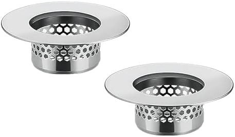 Bathroom Sink Filter - Fits 1.25"-1.60" Hole (2pcs) | Stainless Steel Hair Catcher for Bathroom/Bathtub/Laundry/RV Sink by Unknown