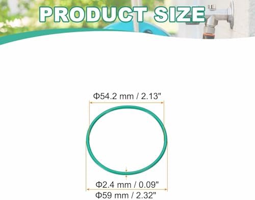 HARFINGTON 5 Pcs Fluorine Rubber O-Rings 59mm OD 54.2mm ID 2.4mm Width Round Sealing O Ring Seal Gasket for Industrial Engines Plumbing Faucet Hose Automotive - Image 2