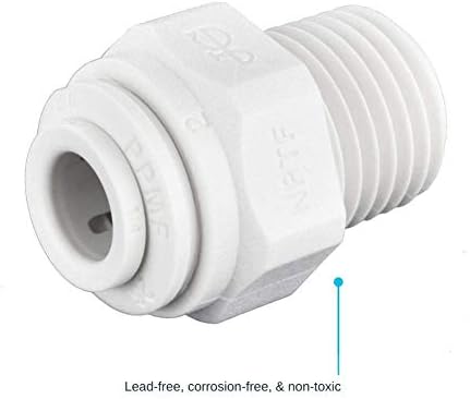 John Guest 1/4 Inch OD x 1/8 Inch NPT Male Connector, Push to Connect Plastic Plumbing Fitting, PP010821WP - Image 3