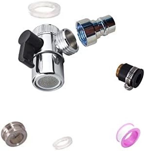 Faucet Sprayer Attachment Female M22x 1 Thread x Male 1/2" Thread Faucet Splitter Washing Machine Hose Adapter (Connect with 1/2" Hose, Faucet Diverter Valve for Washing Machine) by Unknown