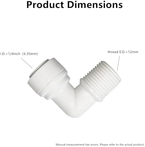 10 PCS Elbow Male Thread Adapter 1/4" Male x 1/4" OD Tube Quick Connect Fitting For RO Water System, Water Filter,Drinking Water, Water Purifier Tube Fitting - Image 2