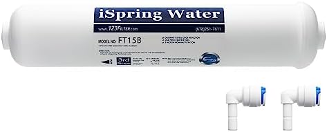 iSpring FT15B Activated Post Carbon Water Filter Replacement Cartridge with Quick Connect for Countertop Reverse Osmosis RO System RCT600 by iSpring