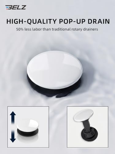 BELZ White Bathroom Faucet, Lead-Free for 1 or 3 Hole 4" Vanity Sink - Image 5