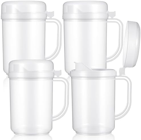 4 Pack Easy Pour Mini Pitchers 22oz with Lid, BPA-Free Plastic Pitcher for Milk, Water & Juice – Ideal for Early Learning & Home by Unknown