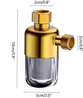 Washing Machine Water Filter, 40 Micron Reusable Brass Sediment Filter with Stainless Steel Washable Core & Transparent Housing for Household Water Appliances - Image 4