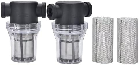 2 Pcs Water Filter, Twist-On Pipe Strainer, Nylon PA66 cover, PC bowl with 40 and 100 Mesh 304 Stainless Screen (1/2’‘ female) by VOYA