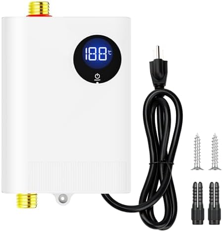 110V Tankless Water Heater Electric, YIHUIBF 3000W Tankless Electric Water Heater Instant, Under Sink Water Heater with Digital Display, On Demand Hot Water Heaters Electric for Kitchen Washin by Unknown