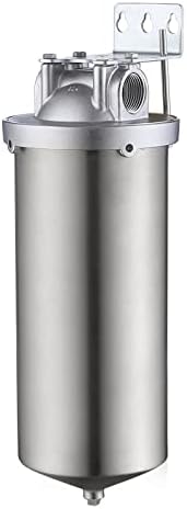 NSF/ANSI 42 Certification Jumbo Stainless Steel Filter Housing for 10”Length,4.5"OD Filter Cartridge, 1NPT Inlet and Outlet, Drain Valve Style C (Square Head) by Amwater