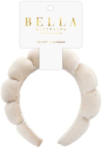 Bella Sleep + Spa Puffy Makeup Headband - Soft Microfiber Spa Headband for Washing Face - Padded Non-Slip Facial Skincare Hairband for Women & Teens, One Size - Image 3