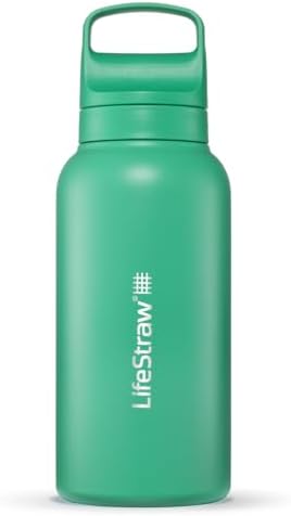 LifeStraw Go Series Insulated Steel Water Filter Bottle, 1 L, Cactus Green by Unknown