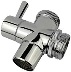 All Brass Faucet Diverter Valve with Aerator, Sink to Garden Hose Diverter Adapter, for Bathroom/Kitchen Sink Faucet Connection Portable Washing Machine/Dishwasher (G1/2 * 3/4", Chrome) by G-Sunny